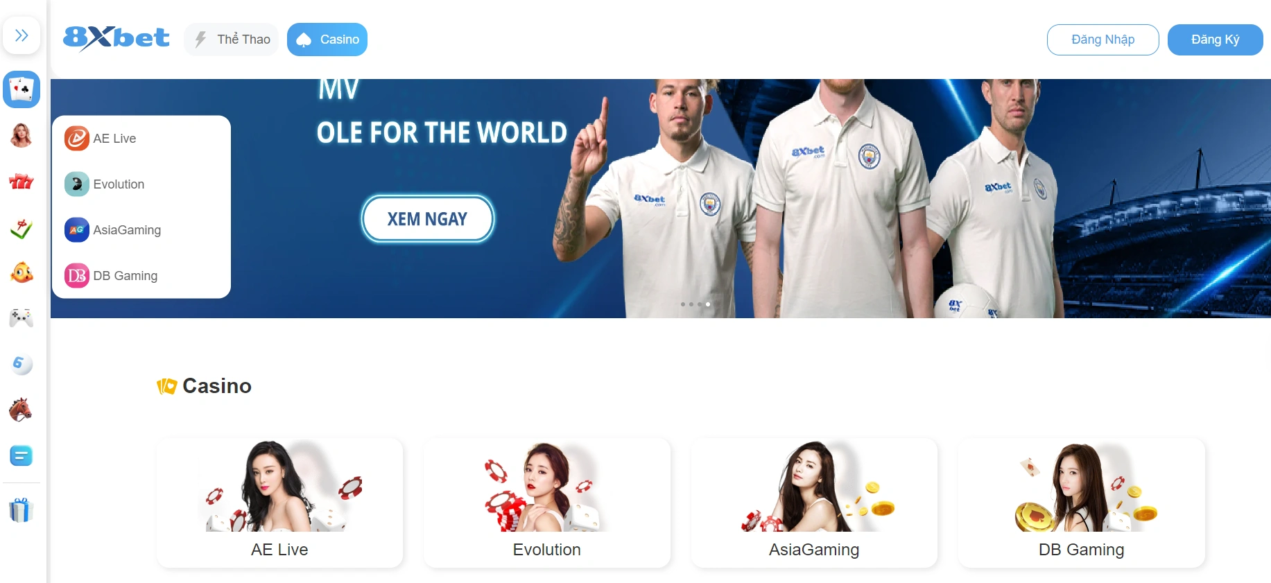 Casino 8Xbet với chất lượng cao - xanh chín