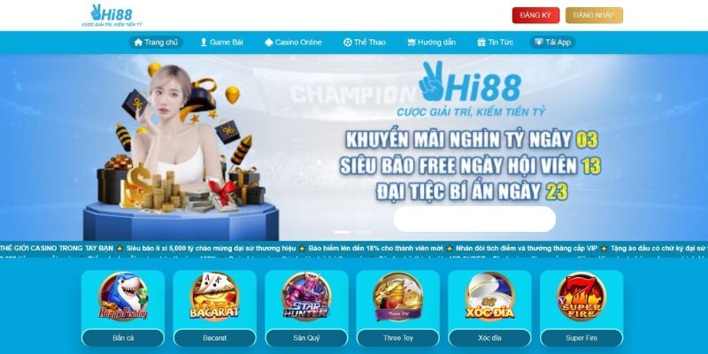 Hi88 – Nhà cái đá gà trực tiếp casino sở hữu nhiều ưu đãi